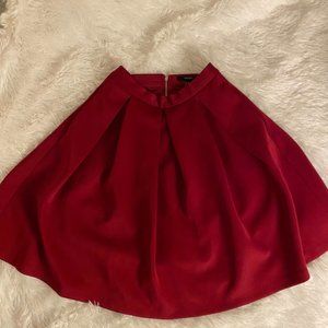 Forever 21 Red Midi Pleated Skirt